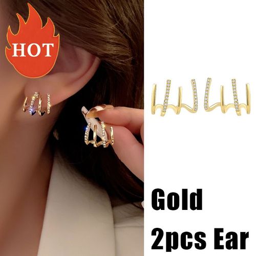 Boucles D'oreilles Papillon Vintage Couleur Or Argent Pour Femmes, Clip D'oreille En Métal Sans Piercing, Bijoux Cadeaux