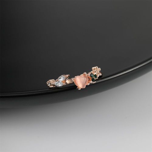 Bague Ouverte Coeur D'amour Pour Femme, Bague En Cristal Géométrique Kpop, Pierre De Lune, Bague Gothique, Accessoires Y2k, Bijoux En Gros