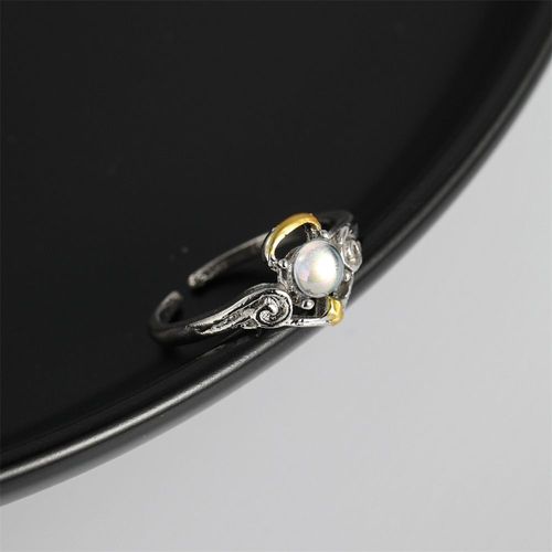 Bague Ouverte Coeur D'amour Pour Femme, Bague En Cristal Géométrique Kpop, Pierre De Lune, Bague Gothique, Accessoires Y2k, Bijoux En Gros