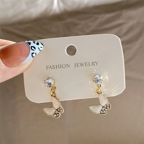 Pendentif Papillon En Métal, Chaîne, Petites Boucles D'oreilles, Bijoux Pour Femmes, Mode Géométrique Irrégulière, Piercing Circulaire, Ensemble De Boucles D'oreilles