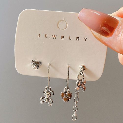 Pendentif Papillon En Métal, Chaîne, Petites Boucles D'oreilles, Bijoux Pour Femmes, Mode Géométrique Irrégulière, Piercing Circulaire, Ensemble De Boucles D'oreilles
