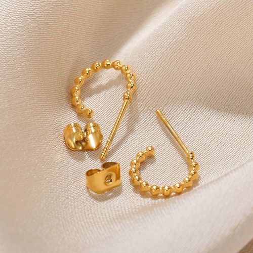 Boucles D'oreilles Créoles En Acier Inoxydable Doré Pour Hommes Et Femmes, Pendentifs Punk, Métal Lisse, Déclaration, Cadeau De Bijoux Vintage