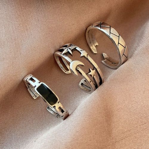 Bague Vintage Plaqué Argent Avec Ailes D'ange Pour Femme, Gothique, Punk, Steampunk, C¿Ur, Papillon, Crâne, Ensemble De Bijoux De Ix, 2021
