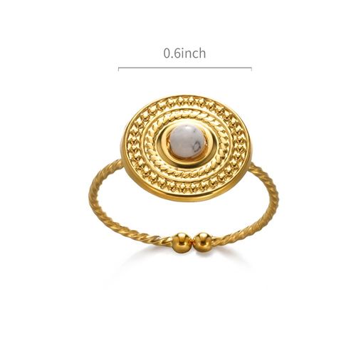 Bagues Ouvertes En Acier Inoxydable Pour Femme, Turquoise Naturelle Verte, Bague Large Plaquée Or, Bijoux De Luxe Pour Couple, Chimie Féminine