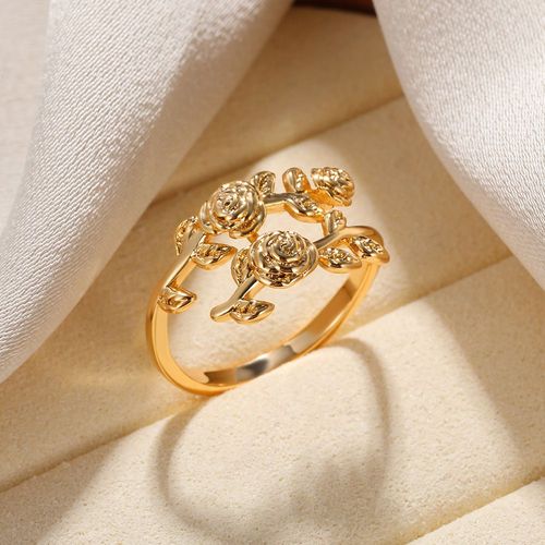 Bagues En Or 18 Carats Pour Femmes, Rose Anillos, Couple Bague Coeur, Bijoux Mode, Documents