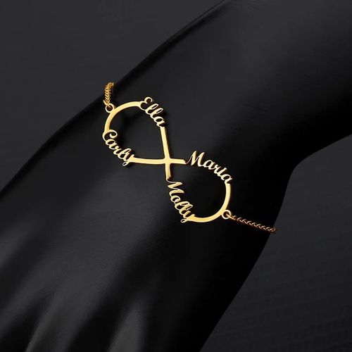 Bracelets Personnalisés Avec Nom En Acier Inoxydable Pour Femmes, Nom De Couronne Illimité Personnalisé, Bracelet Arabe, Bijoux De Famille Personnalisés