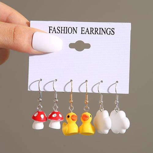 Ensemble De Boucles D'oreilles Canard, Dessin Animé, Animal Coloré, Papillon, Nuage Blanc, Grenouille, Cochon, Pour Femme Et Fille, Bijoux, Cadeaux, Nouvelle Collection 2022