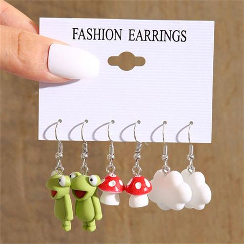 Ensemble De Boucles D'oreilles Canard, Dessin Animé, Animal Coloré, Papillon, Nuage Blanc, Grenouille, Cochon, Pour Femme Et Fille, Bijoux, Cadeaux, Nouvelle Collection 2022