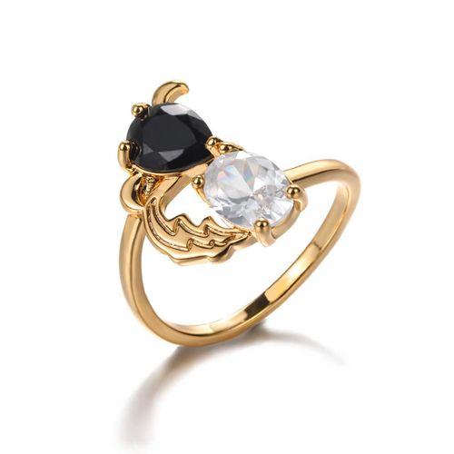 Bague Rétro Verte Bleue En Cristal Zircon Pour Femmes, Bague Simple En Forme De Chat, Romantique, Vintage, Fête D'anniversaire, Bijoux Élégants, Cadeau Idéal Pour Une Amie