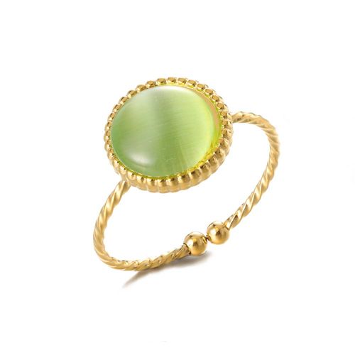 Chimopal-Bague En Pierre Naturelle Bleue Verte Irrégulière Pour Femme, Acier Inoxydable, Bague Esthétique, Cadeau De Bijoux De Mariage Vintage