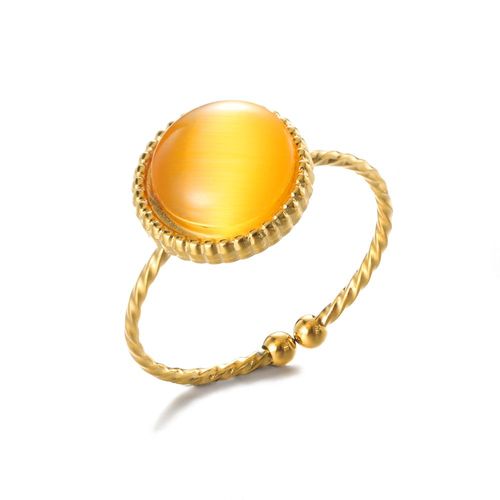 Chimopal-Bague En Pierre Naturelle Bleue Verte Irrégulière Pour Femme, Acier Inoxydable, Bague Esthétique, Cadeau De Bijoux De Mariage Vintage