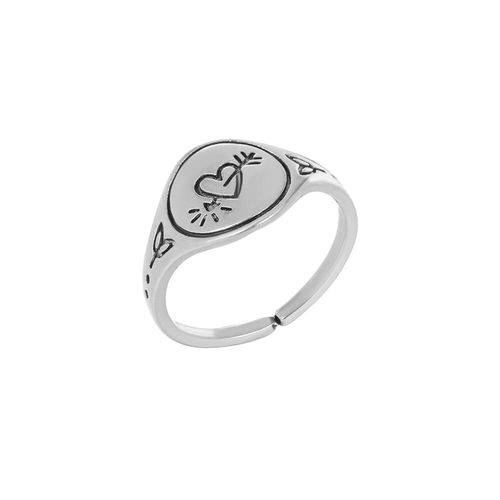 Bague Avec Lettre Noire Gravée Pour Maman, Meilleur Cadeau De Fête Des Mères, Bague En C¿Ur D'amour Papillon Pour Femmes, Bijoux Romantiques