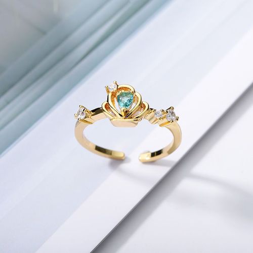 Bagues De Princesse Romantiques Pour Femmes, Bijoux De Rêve, Vintage, Rouge, C¿Ur, Zircon, Couronne, Couple, Cadeau D'amour, Mariage