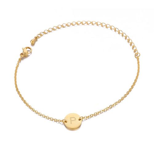 Bracelet À Lettres En Acier Inoxydable Pour Femmes Et Hommes, Gourmette À Breloques De L'alphabet À La Mode, Chaîne Ajustable, Empilable, Bijoux De Couple, Cadeau
