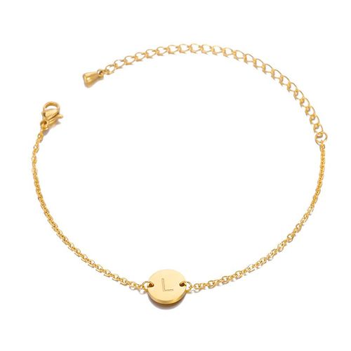 Bracelet À Lettres En Acier Inoxydable Pour Femmes Et Hommes, Gourmette À Breloques De L'alphabet À La Mode, Chaîne Ajustable, Empilable, Bijoux De Couple, Cadeau