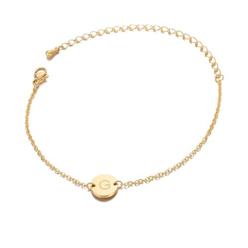 Bracelet À Lettres En Acier Inoxydable Pour Femmes Et Hommes, Gourmette À Breloques De L'alphabet À La Mode, Chaîne Ajustable, Empilable, Bijoux De Couple, Cadeau