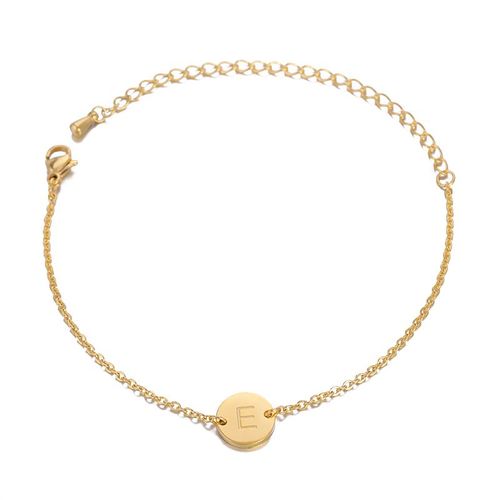 Bracelet À Lettres En Acier Inoxydable Pour Femmes Et Hommes, Gourmette À Breloques De L'alphabet À La Mode, Chaîne Ajustable, Empilable, Bijoux De Couple, Cadeau