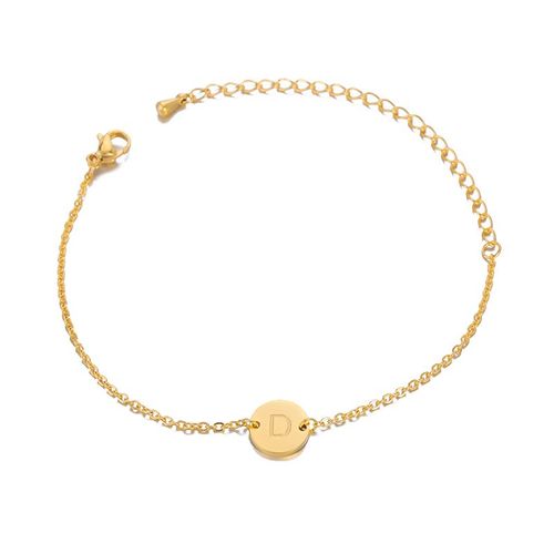 Bracelet À Lettres En Acier Inoxydable Pour Femmes Et Hommes, Gourmette À Breloques De L'alphabet À La Mode, Chaîne Ajustable, Empilable, Bijoux De Couple, Cadeau