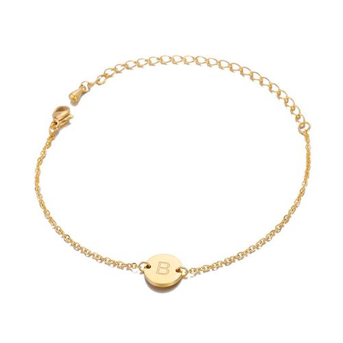 Bracelet À Lettres En Acier Inoxydable Pour Femmes Et Hommes, Gourmette À Breloques De L'alphabet À La Mode, Chaîne Ajustable, Empilable, Bijoux De Couple, Cadeau