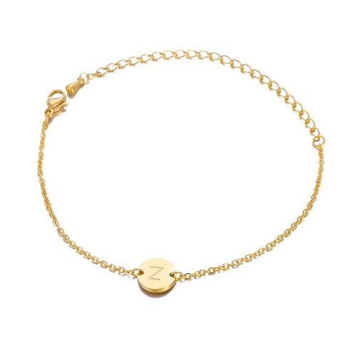 Bracelet À Lettres En Acier Inoxydable Pour Femmes Et Hommes, Gourmette À Breloques De L'alphabet À La Mode, Chaîne Ajustable, Empilable, Bijoux De Couple, Cadeau