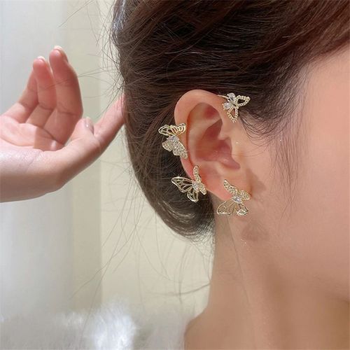 Boucles D'oreilles Clip Papillon En Argent Plaqué Pour Femme, Clips D'oreille Sans Piercing, Manchette D'oreille En Zircone, Bijoux À La Mode, Rotterdam, Kling, Contre-Indiqué, 2022