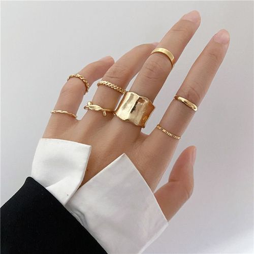 Ensemble D'anneaux De Croix De Document En Or Pour Femmes, Matiques En Pierre Verte, Bague De Doigt, Bijoux Féminins, Mode Gothique, Nouveau, 2021