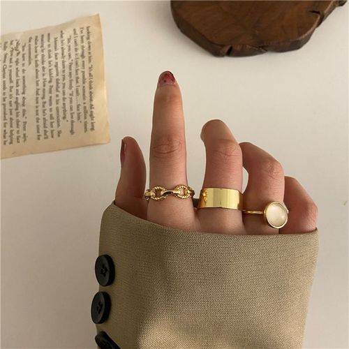 Ensemble D'anneaux De Croix De Document En Or Pour Femmes, Matiques En Pierre Verte, Bague De Doigt, Bijoux Féminins, Mode Gothique, Nouveau, 2021