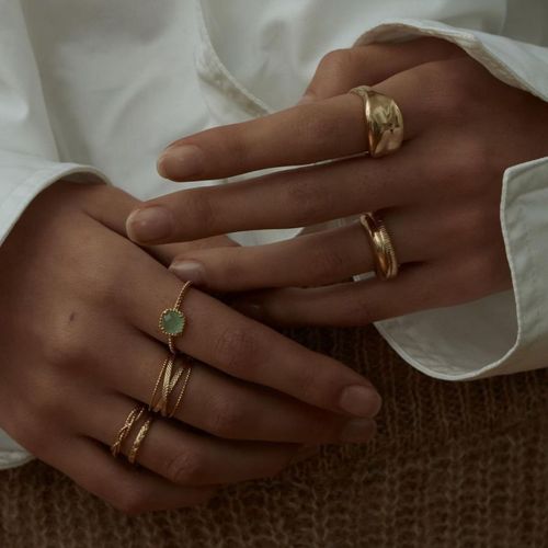 Ensemble D'anneaux De Croix De Document En Or Pour Femmes, Matiques En Pierre Verte, Bague De Doigt, Bijoux Féminins, Mode Gothique, Nouveau, 2021