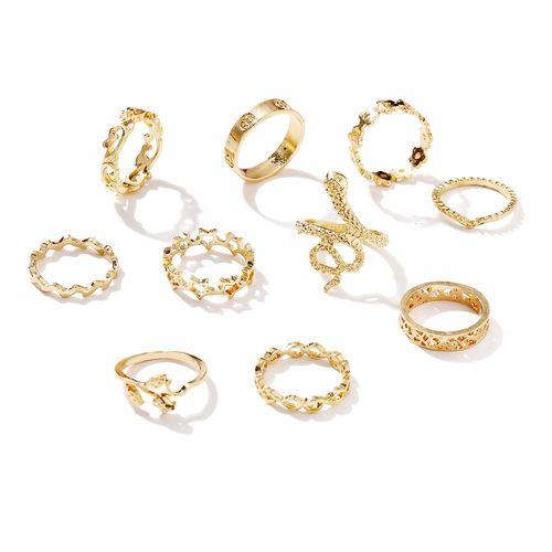 Ensemble De Matiques De Fleur Esthétique Vintage Pour Femmes, Bague De Fête En Cristal Noir, Bijoux De Mariage Au Doigt, Mode Salle, 2021, 11 Pièces Par Ensemble