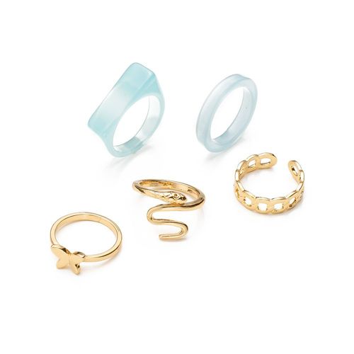 Ensemble De Matiques De Fleur Esthétique Vintage Pour Femmes, Bague De Fête En Cristal Noir, Bijoux De Mariage Au Doigt, Mode Salle, 2021, 11 Pièces Par Ensemble