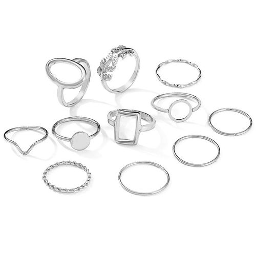 Ensemble De Matiques De Fleur Esthétique Vintage Pour Femmes, Bague De Fête En Cristal Noir, Bijoux De Mariage Au Doigt, Mode Salle, 2021, 11 Pièces Par Ensemble