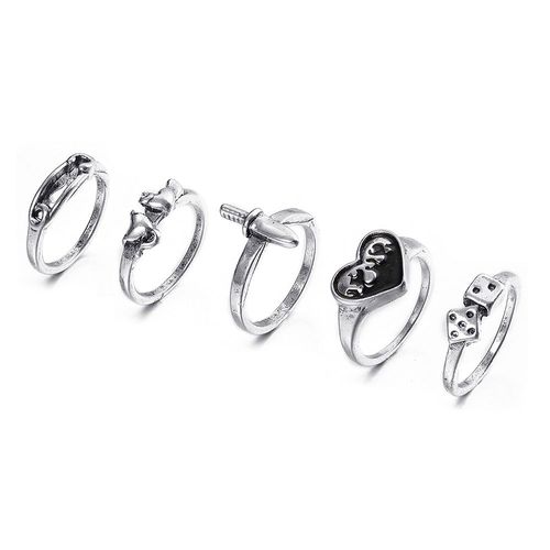 Ensemble De Matiques De Fleur Esthétique Vintage Pour Femmes, Bague De Fête En Cristal Noir, Bijoux De Mariage Au Doigt, Mode Salle, 2021, 11 Pièces Par Ensemble