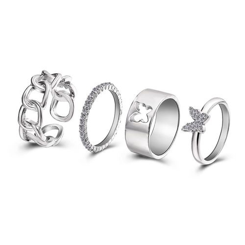 Ensemble De Matiques De Fleur Esthétique Vintage Pour Femmes, Bague De Fête En Cristal Noir, Bijoux De Mariage Au Doigt, Mode Salle, 2021, 11 Pièces Par Ensemble