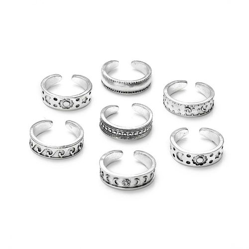 Ensemble De Matiques De Fleur Esthétique Vintage Pour Femmes, Bague De Fête En Cristal Noir, Bijoux De Mariage Au Doigt, Mode Salle, 2021, 11 Pièces Par Ensemble