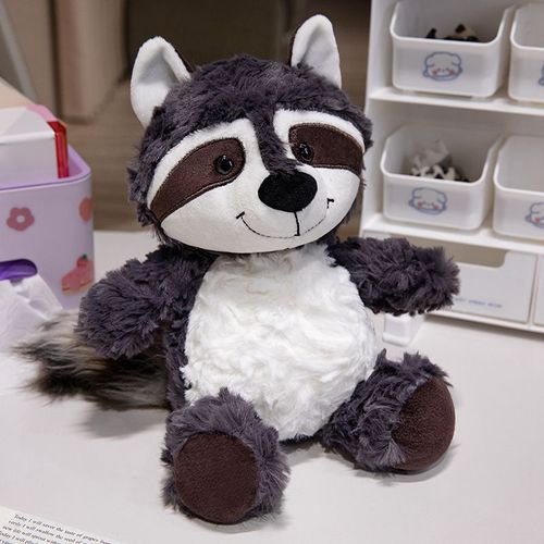 Dans La Forêt Animal Renard Poupée Poupée Raton Laveur Peluche Jouet Paresseux Poupée Enfants Confort Vacances Cadeau Femme Raton Laveur Gris Foncé - 35 Cm 0,3 Kg