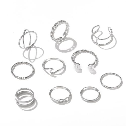 Ensemble De Matiques De Fleur Esthétique Vintage Pour Femmes, Bague De Fête En Cristal Noir, Bijoux De Mariage Au Doigt, Mode Salle, 2021, 11 Pièces Par Ensemble