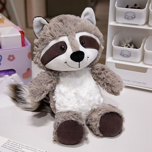 Dans La Forêt Animal Renard Poupée Poupée Raton Laveur Peluche Jouet Paresseux Poupée Enfants Confort Vacances Cadeau Femme Raton Laveur Gris Clair - 25 Cm 0,15 Kg