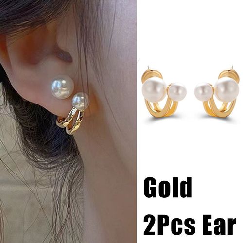 Boucles D'oreilles Papillon Vintage Couleur Or Argent Pour Femmes, Clip D'oreille En Métal Sans Piercing, Bijoux Cadeaux