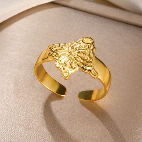 Bague Creuse En Or Pour Homme Et Femme, Anneau Noué En Acier Inoxydable, Ouvert Et Ajustable, Bijoux Simples, Cadeau