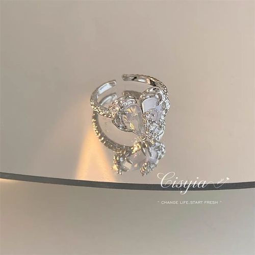 Bagues De Couple Couleur Argent Pour Hommes Et Femmes, Anneau Avec Pierre De Lune, Ouvert Et Ajustable, Bijou Pour Amoureux, Idée Cadeau, 2022