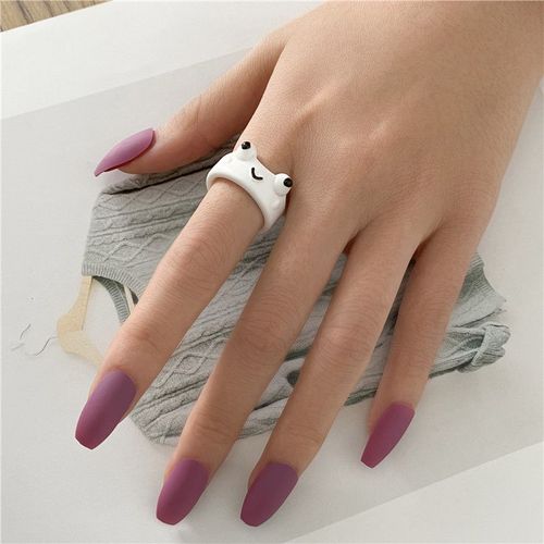 Bague Grenouille Polaire Acrylique Pour Femmes Et Filles, Matiques En Résine, Bijoux De Voyage, Animal Mignon, Mode, Vente En Gros