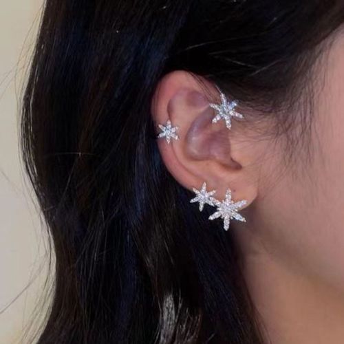 Boucles D'oreilles Papillon En Métal Plaqué Argent Pour Femmes, Sans Piercing, Zircon Scintillant, Bijoux De Mariage