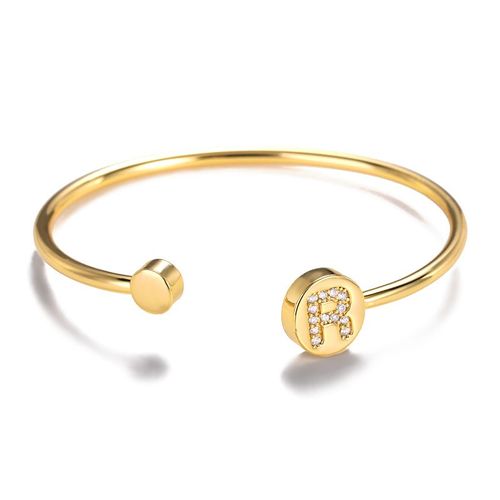 Bracelets Avec Lettres Initiales Pour Femmes, Empilables, Ouverts, Bijoux Féminins, Manchette Alphabet En Cristal, Cadeau
