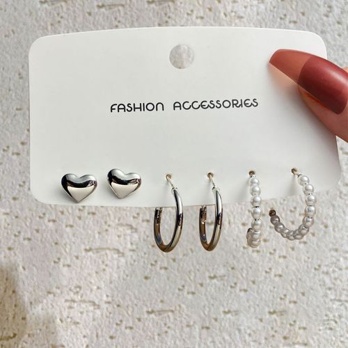 Ensemble De Boucles D'oreilles Papillon Noir Et C¿Ur, Couleur Or, Pour Femmes, Vintage, Perle Acrylique, Cerceau, Tendance, Bijoux, Cadeaux, 2022