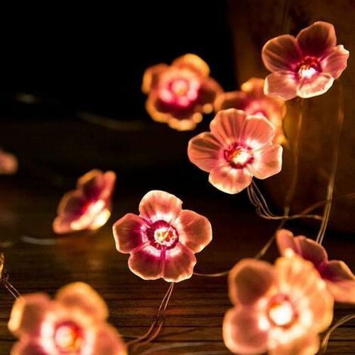 Lumières LED Sakura, Chaîne de Fleurs de Cerisier, Guirlandes