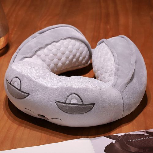 Oreiller En Forme De U Bingdoudou, Oreiller Cervical, Oreiller Cervical, Voyage, Avion, Train À Grande Vitesse, Oreiller De Couchage, Voiture, Vertèbre Cervicale, Oreiller En U, Été Chat-30x26cm 0.35kg