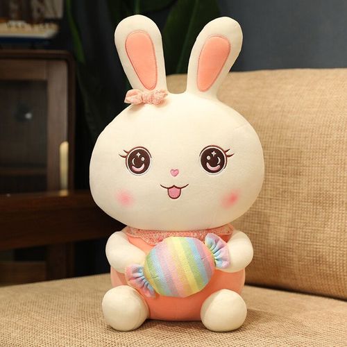 Peluche Lapin Bonbon, Jolie Fille, Cadeau, Diffusion En Direct Avec Paiement Bonbons Arc-En-Ciel - 65 Cm / 0,8 Kg