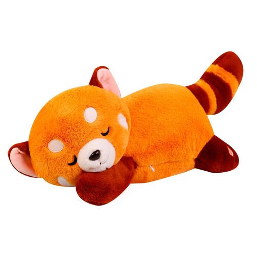 Poupée De Raton Laveur Rouge De Dessin Animé, Jouet En Peluche, Poupée Ours Brun, Poupée Réconfortante Pour Enfants, Panda Raton Laveur Couché - 50 Cm 0,46 Kg