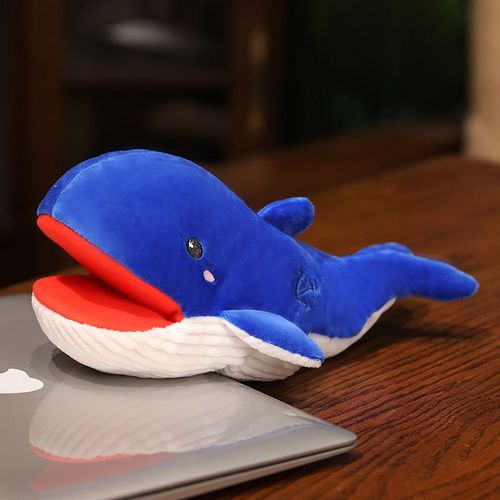 Marionnette à main Ocean World, pingouin, pieuvre, requin, crocodile, bouche mobile, peluche, accessoires de dialogue pour enfants Marionnette à main baleine bleue 30 cm 75 g