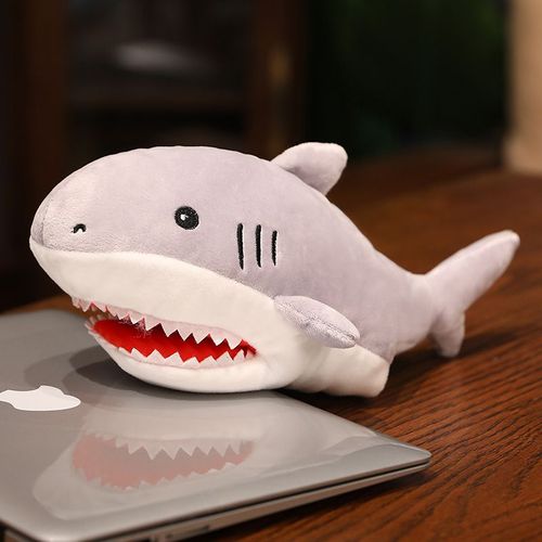 Marionnette à main Ocean World, pingouin, pieuvre, requin, crocodile, bouche mobile, peluche, accessoires de dialogue pour enfants Marionnette à main requin 30 cm 75 g